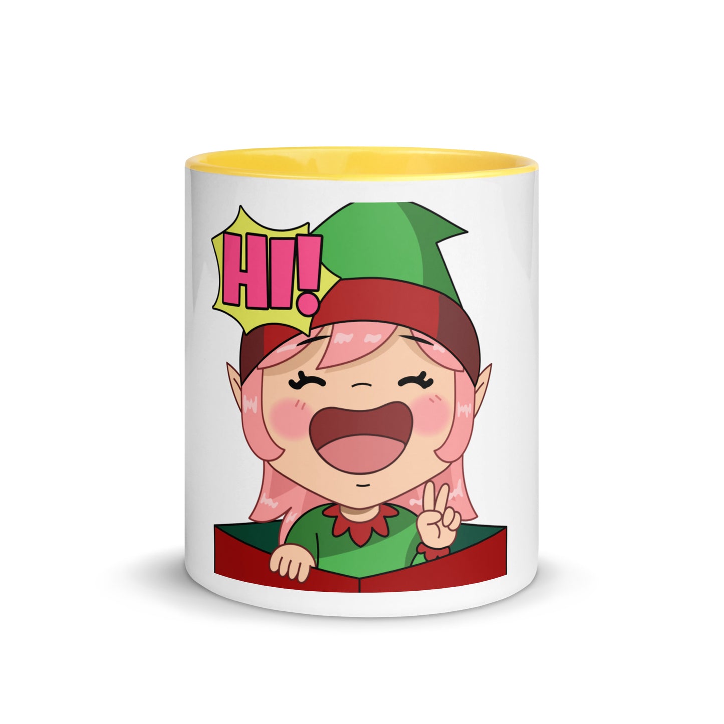 Hi Emoji Mug with Color Inside